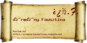 Örmény Fausztina névjegykártya